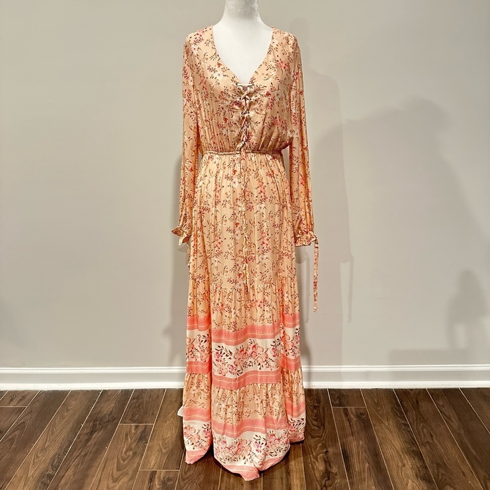 Floral Maxi Dress in Pink and Cream - Picture 7 of 14